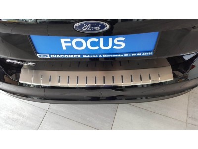 Протектор за задна броня за Ford Focus III FL хечбек 2014-2018, двуслоен - серия 25 / Alu-Frost