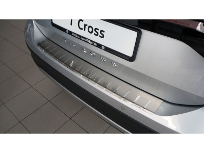Протектор за задна броня за Volkswagen T-Cross 2019-, двуслоен - серия 25 / Alu-Frost
