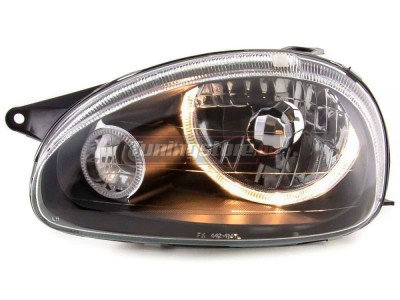 Кристални фарове за Opel Corsa B (1993 - 2001) - черни