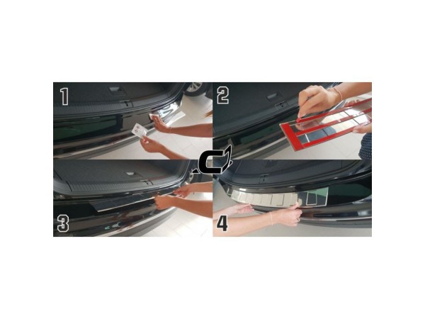 Протектор за задна броня за Mercedes E-class W212 FL комби 2013-2015 - модел Trapez / Croni