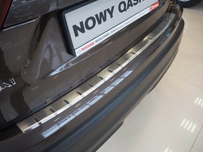 Протектор за задна броня за Nissan Qashqai II FL 2017-2021, двуслоен - серия 25 / Alu-Frost