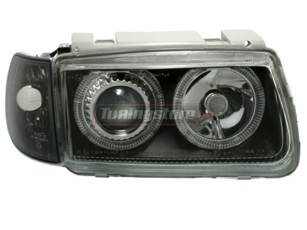 Кристални фарове за vw polo 6N Angel Eyes (1994 - 1999) - черни