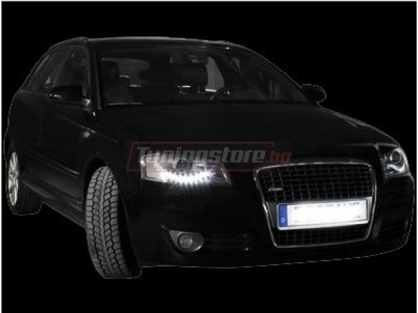 Кристални фарове DAYLINE за Audi A3 (2003-2008) - хром