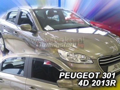 Ветробрани за Peugeot 301 седан от 2012г за предни и задни врати - Heko