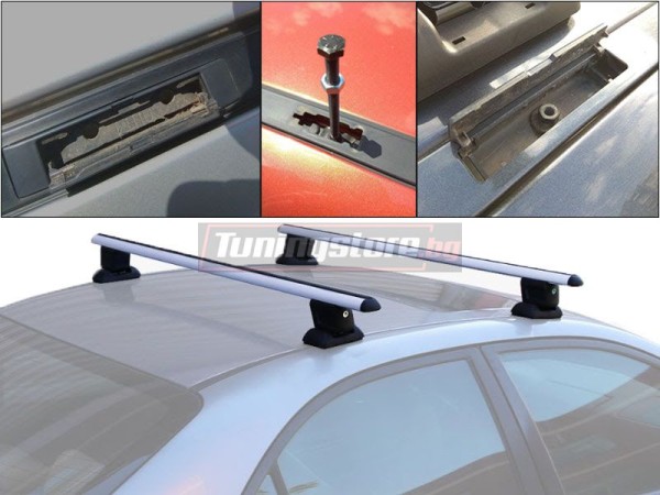 Алуминиев багажник за Mazda 6 седан 2002-2008 с фабрични резби на тавана - RB9
