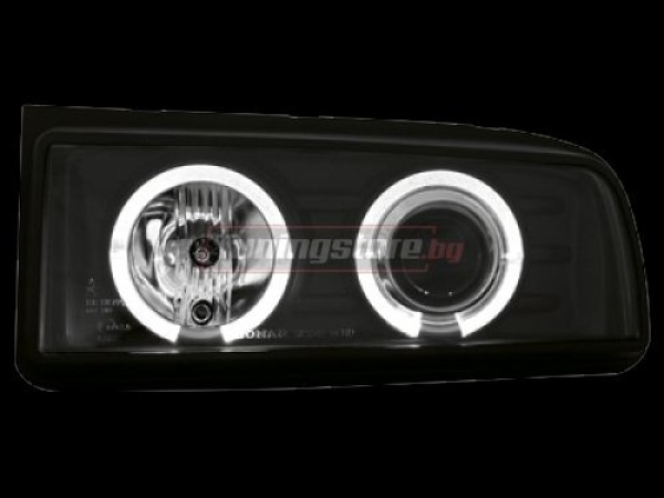 Кристални фарове за VW Corrado "Angel Eyes" - черни