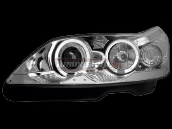 Кристални фарове Angel Eyes за Citroen C4 (2004 +) - хром
