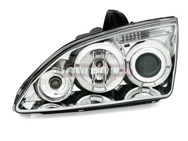 Кристални фарове Angel Eyes за Ford Focus (2005 - 2008) - хром