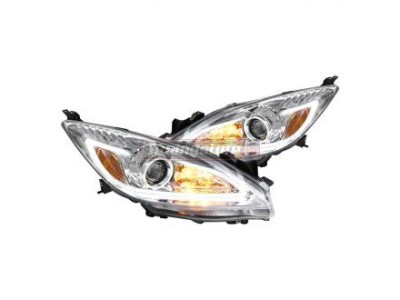 Кристални фарове за Mazda 3 от 2008-2013 г - хром