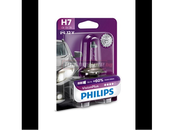 Крушка H7 Philips vision plus +60% светлина 12V 55W