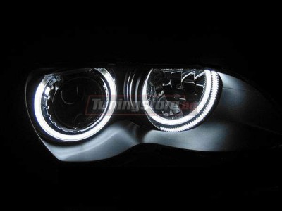 Ангелски очи за BMW E46 компакт от 2001 г - бял цвят