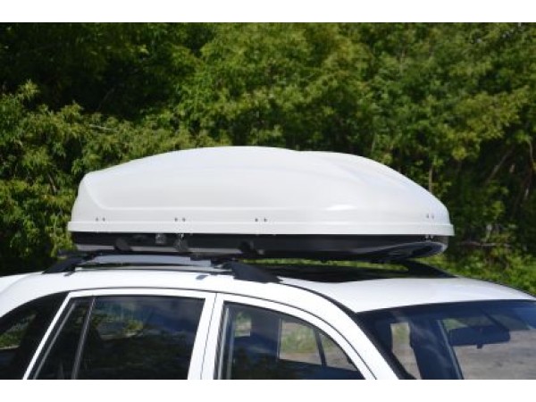 Автобокс Turino 177x81x46cm с двустранно отваряне с ключ, 410 литра - бял