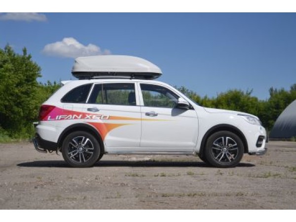 Автобокс Turino 177x81x46cm с двустранно отваряне с ключ, 410 литра - бял