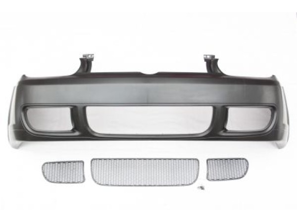 Предна броня за Golf 4 - R32 Дизайн с пластмасови решетки - Jom