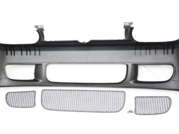 Предна броня за Golf 4 - R32 Дизайн с пластмасови решетки - Jom