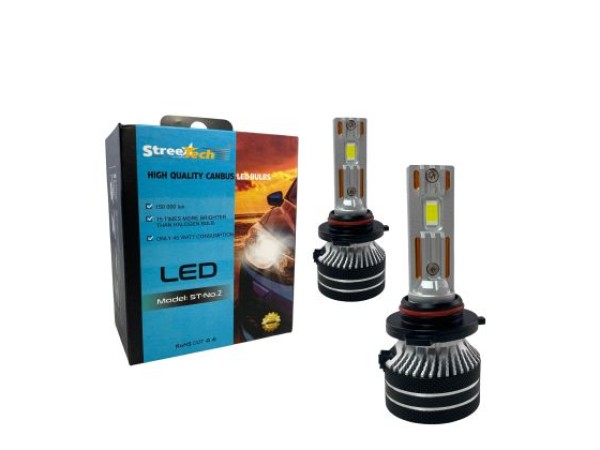 Лед крушки - Led система 9005 / HB3 Streetech модел STN2 за фарове - 150 000 Лукса, 45W - Canbus 6000K - 1500% повече светлина