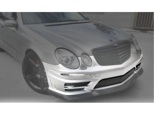 Предна броня за Mercedes W211 E-Class 2006-2009 - AMG Design с LED светлини и отвори за парктроник