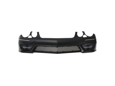 Предна броня за Mercedes W211 E-Class 2006-2009 - AMG Design с LED светлини и отвори за парктроник