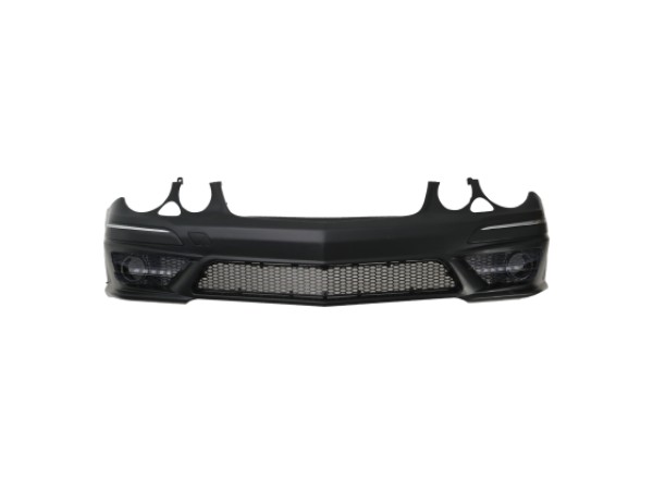 Предна броня за Mercedes W211 E-Class 2006-2009 - AMG Design с LED светлини и отвори за парктроник