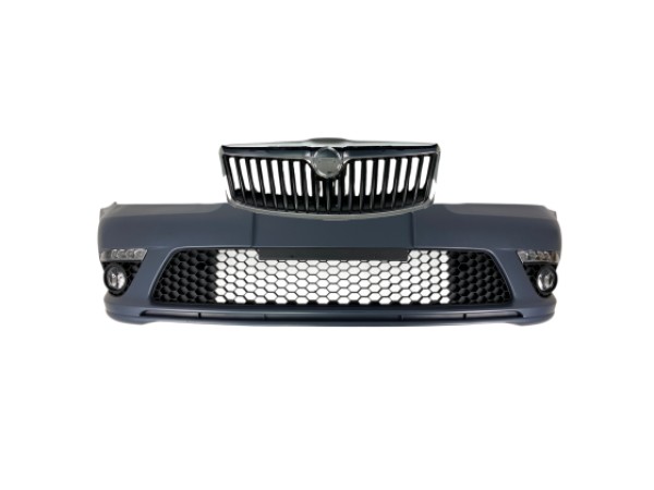 Предна броня за Skoda Octavia 2 2009-2013 facelift с дневни светлни и халогени