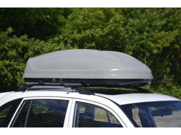 Автобокс Turino 177x81x46cm с двустранно отваряне с ключ, 410 литра - сив