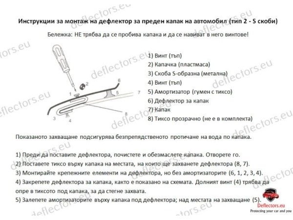Дефлектор за Toyota Avensis Verso 2004-2009 (със зъби) M21-M26 - Vip Tuning
