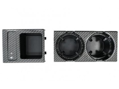 Поставка за чаши - къп холдер за BMW E46 с карбонов монетник - комплект 2бр.