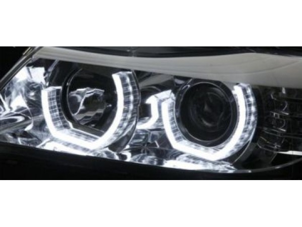 Кристални фарове 3D Angel Eyes BMW X5 (1999-2003) - черни