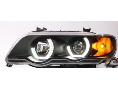 Кристални фарове 3D Angel Eyes BMW X5 (1999-2003) - черни