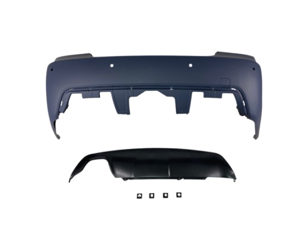 Задна броня за BMW E60 sedan 2003-2007 - M-Tech дизайн с отвори за парктроник 24mm грундирана