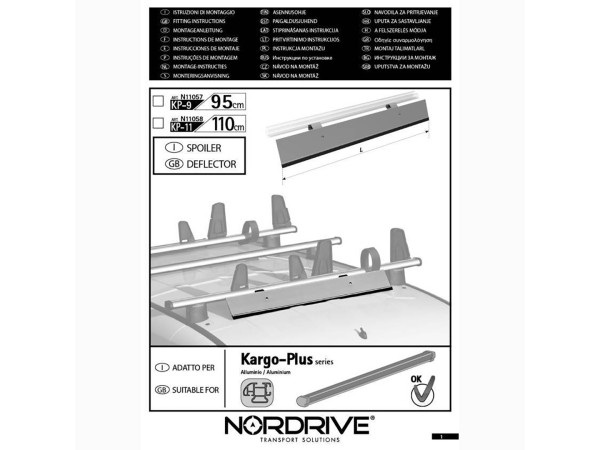 Алуминиев дефлектор за греди Kargo-Plus KP-9 95см - Nordrive