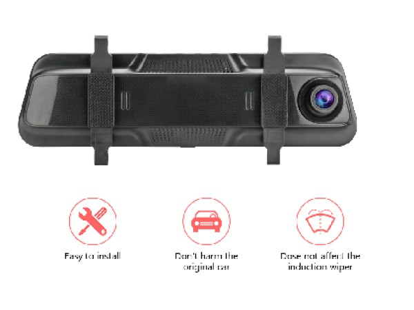 Видеорегистратор DVR 1080 FULL HD с 5,5" LCD Touch screen дисплей в огледалото и камера за задно виждане и запис