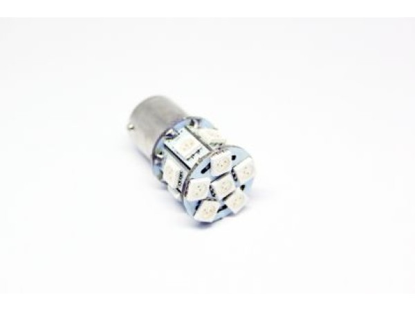 Диодна крушка тип BA15S с 13 SMD диода двойна светлина Червен