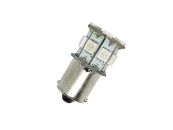 Диодна крушка тип BA15S с 13 SMD диода двойна светлина Червен
