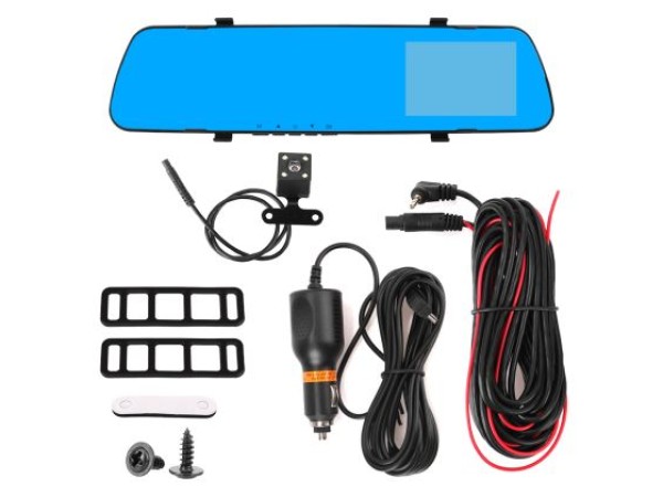 Видеорегистратор DVR 1080 FULL HD с 4,5" LCD дисплей в огледалото и камера за задно виждане и запис