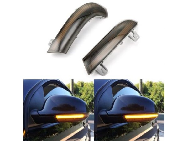 Диодни бягащи мигачи за огледала за VW Golf 5 / Golf 5 plus / Jetta / Passat (2001-2011) / Sharan (2003-2010) / Seat Alhambra / Skoda Superb - опушени
