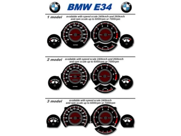 Плазмени циферблати за километраж BMW E34 (85-95)