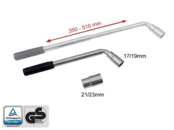 Ключ за джанти с телескопична дръжка с размери 17, 19, 21, 23mm - Petex