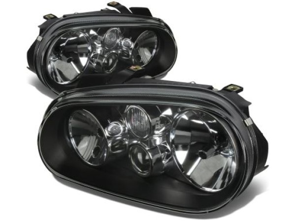 Фарове за VW Golf 4 - с рефлектори, черни Фарове за VW Golf 4 - с рефлектори, черни