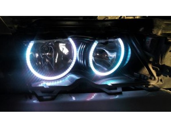 RGB Диодни Ангелски Очи за BMW E46 седан, комби (1998-2005) / купе (1998-2003) - със смяна на цветовете