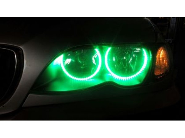 RGB Диодни Ангелски Очи за BMW E46 седан, комби (1998-2005) / купе (1998-2003) - със смяна на цветовете