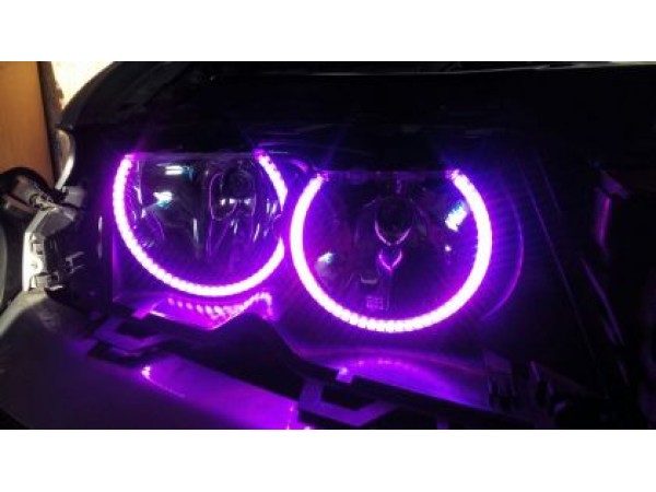 RGB Диодни Ангелски Очи за BMW E46 седан, комби (1998-2005) / купе (1998-2003) - със смяна на цветовете