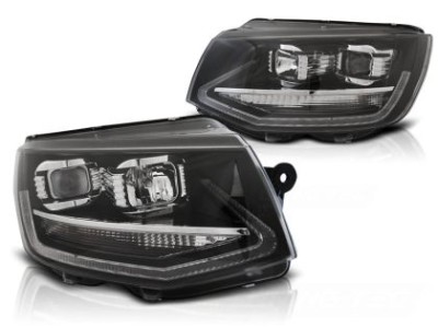 Кристални фарове VW TRANSPORTER T6 2015-2019 - черни с DRL