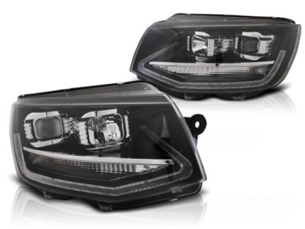 Кристални фарове VW TRANSPORTER T6 2015-2019 - черни с DRL