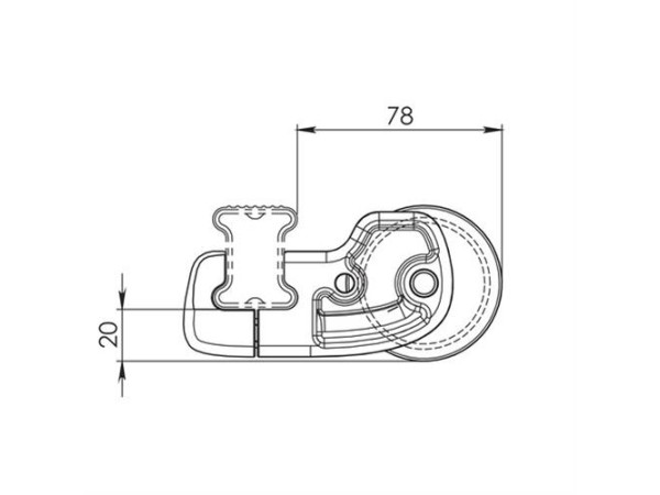 Ролер за товарни греди Kargo Κ-0 дължина 64см - Nordrive