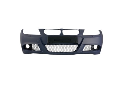Предна броня за BMW E90 / E91 от 2008-2012 - M-Tech дизайн с отвори за пръскалки, без парктроник грундирана