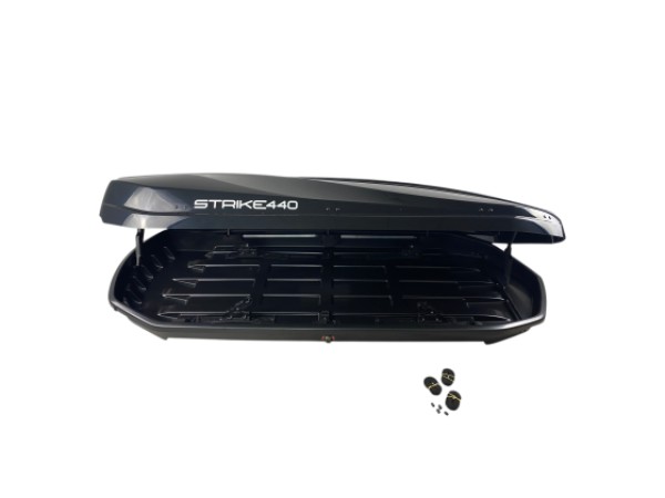 Автобокс Junior Strike 199x84x35cm с 85 mm крепежи,с двустранно отваряне, 440 литра - черен гланц