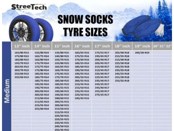 Текстилни вериги за сняг Streetech, комплект 2 броя - размер M