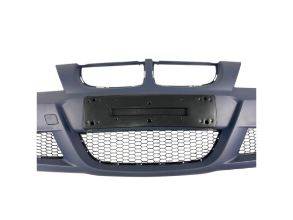 Предна броня за BMW E90 / E91 2005-2008 - M-Tech дизайн с отвори за пръскалки, без парктроник грундирана