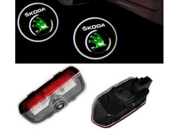 Лого проектор на мястото на плафона на вратата - Skoda - Г-образен